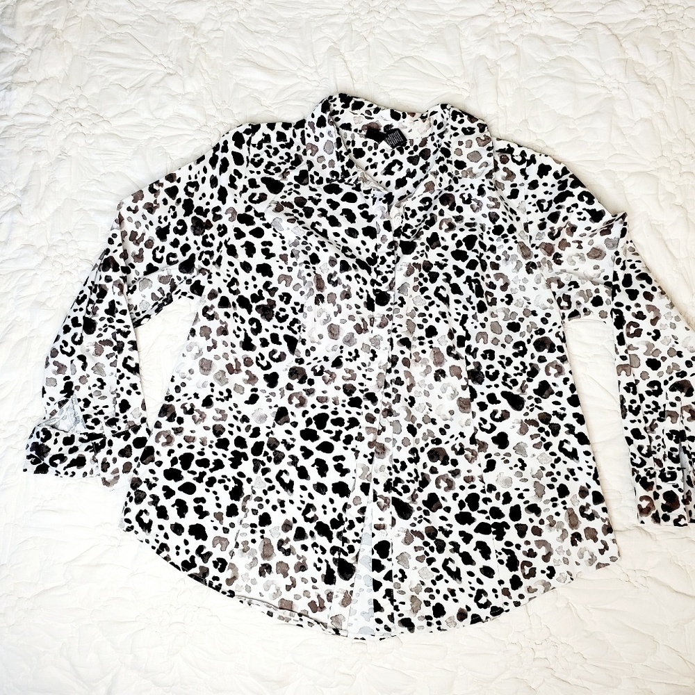 Lane Bryant Animal Print Cotton Shirt